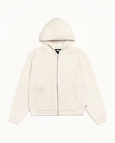 WAFFLE CASHMERE ZIP HOOD SWEATER