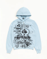 SKULLS ZIP HOODIE PIGMENT DYED