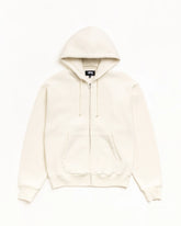 CURSIVE APPLIQUE ZIP HOODIE