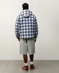 ZIP HOODED PLAID SHIRT