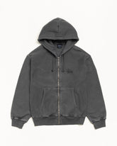 BASIC STÜSSY ZIP HOODIE PIGMENT DYED