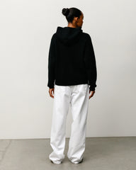 WAFFLE CASHMERE ZIP HOOD SWEATER
