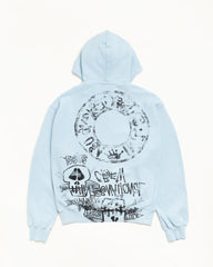 SKULLS ZIP HOODIE PIGMENT DYED