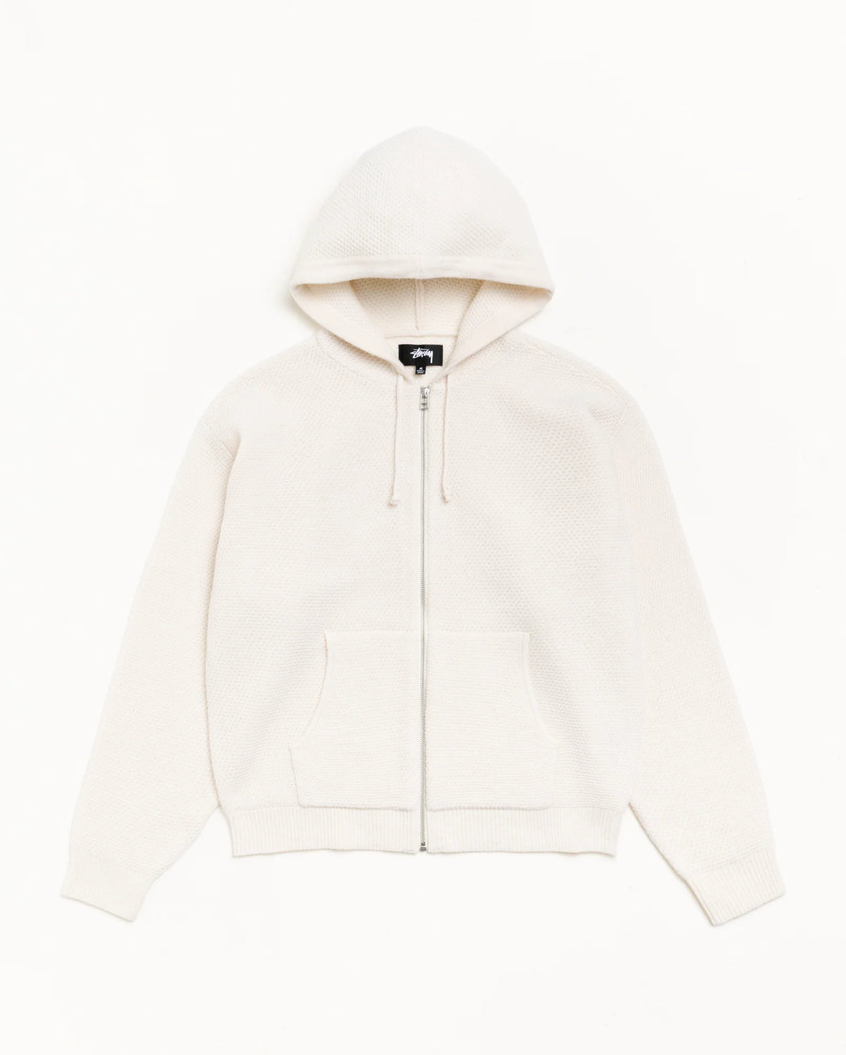 TEXTURED ZIP HOODED SWEATER