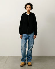 TEXTURED ZIP HOODED SWEATER