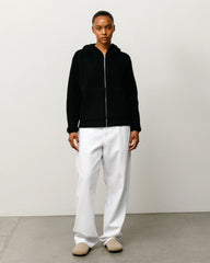 WAFFLE CASHMERE ZIP HOOD SWEATER