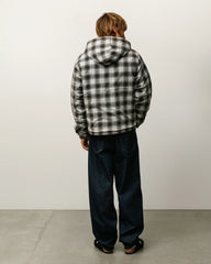 ZIP HOODED PLAID SHIRT