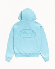 CURSIVE APPLIQUE ZIP HOODIE