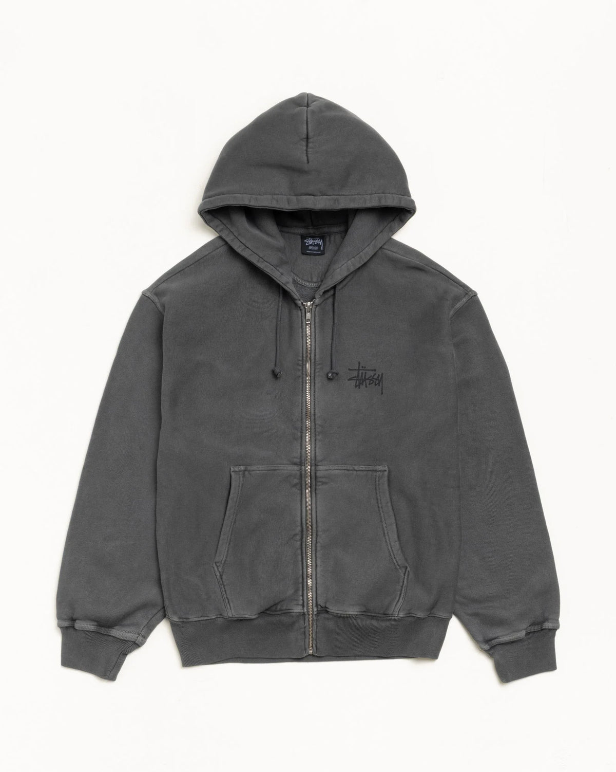 BASIC STÜSSY ZIP HOODIE PIGMENT DYED