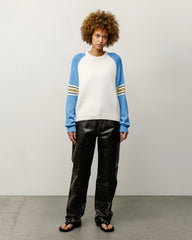 STRIPE RAGLAN CREW