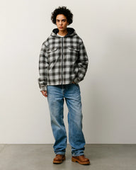 ZIP HOODED PLAID SHIRT